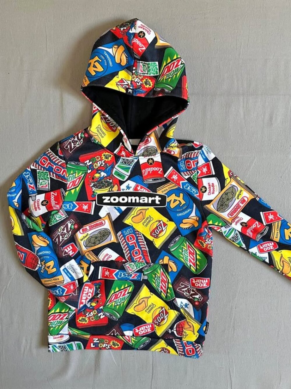 Zoo York Kids Hoodie L 14 Zoomart Snack Print Fleece Streetwear Graphic Pullover